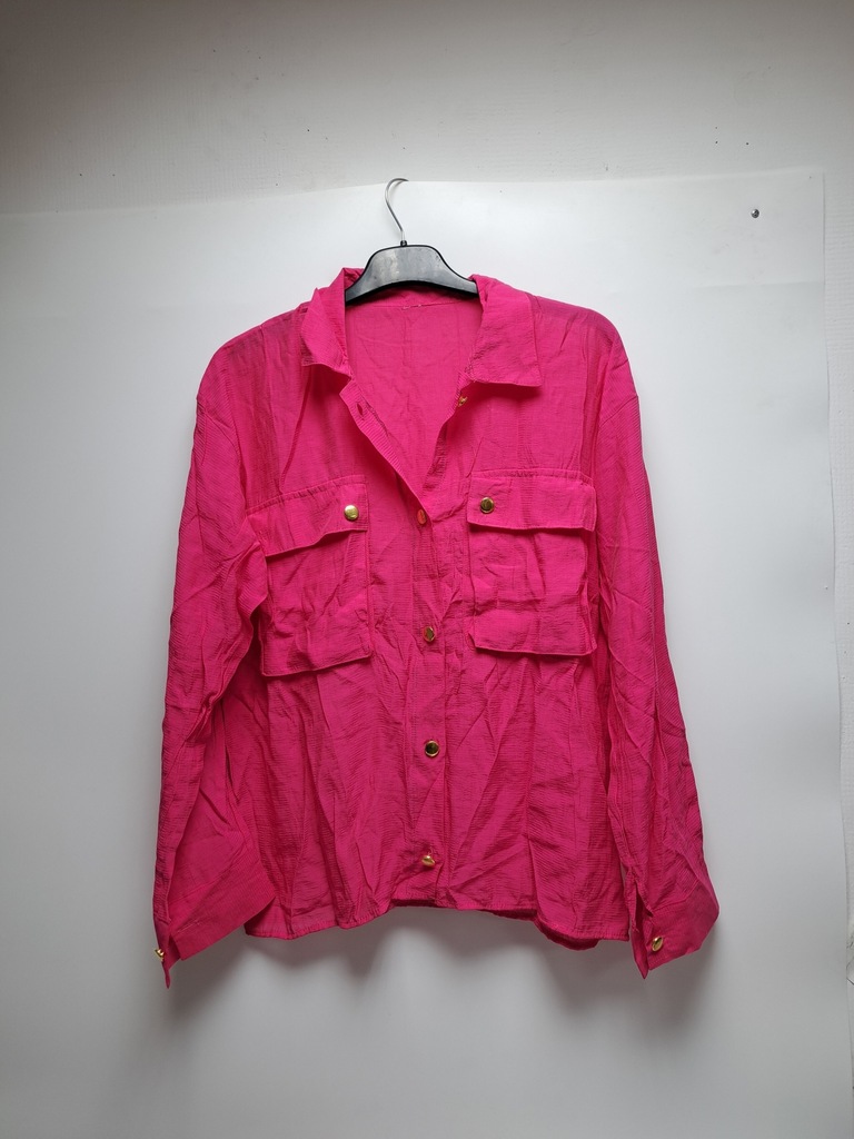 Trendyol różowa szyfonowa koszula z kieszeniami L