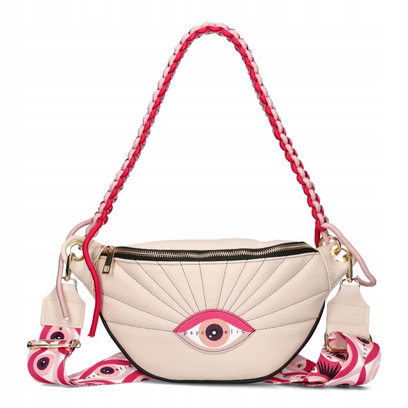 Ego Beżowa torebka nerka na ramię oko