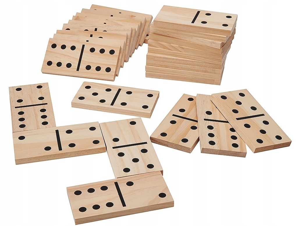 Duże drewniane domino klocki edukacyjne układanka XXL zestaw dla dzieci