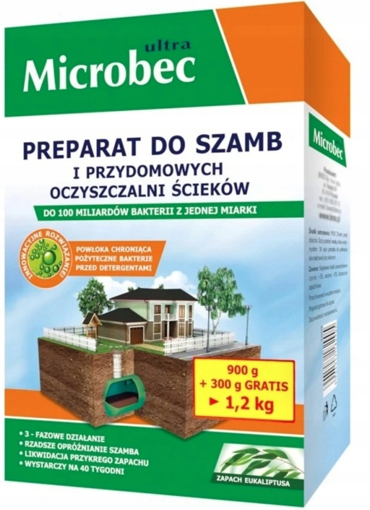 Microbec Ultra 900g + 300g GRATIS preparat do szamb i oczyszczalni ścieków