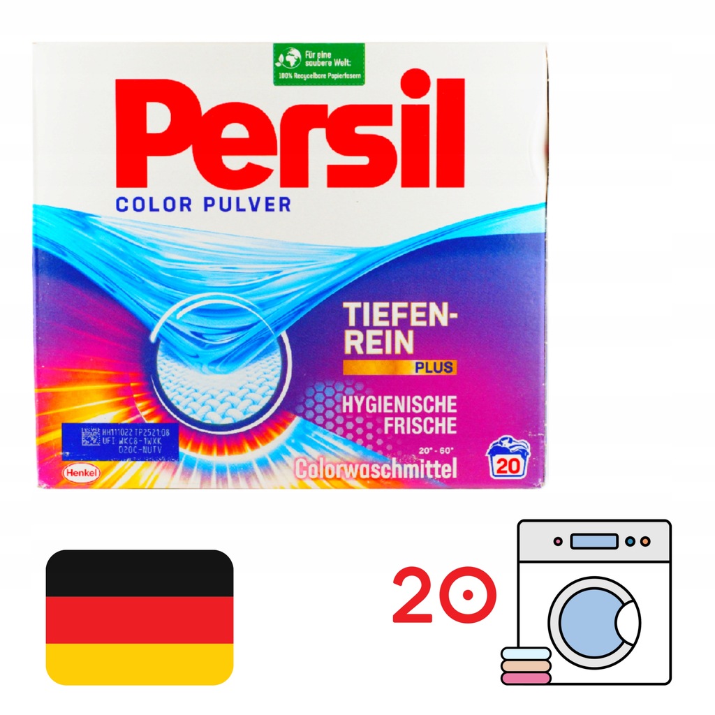 NIEMIECKI Proszek do prania Kolorowych tkanin Persil DE Ultra 1,3kg 20prań