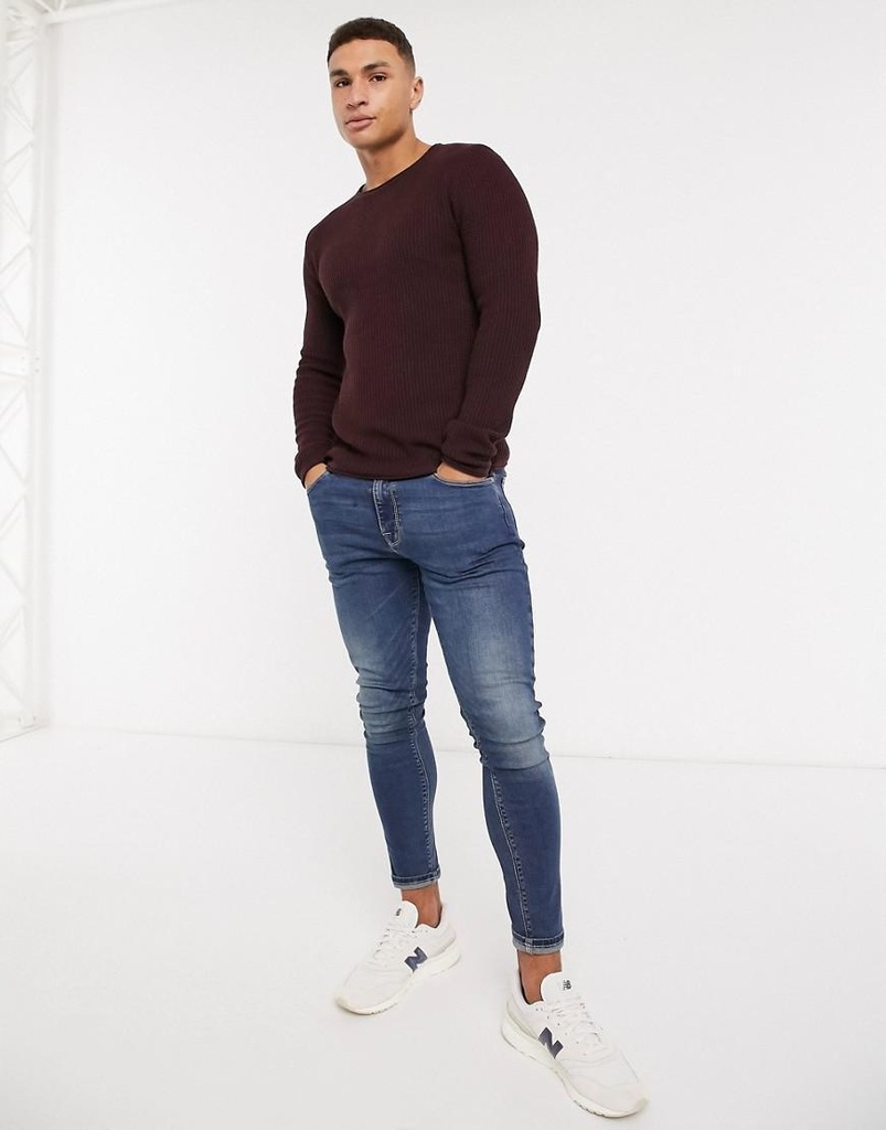 U2E117*JACK&JONES SWETER MĘSKI BORDOWY L A01