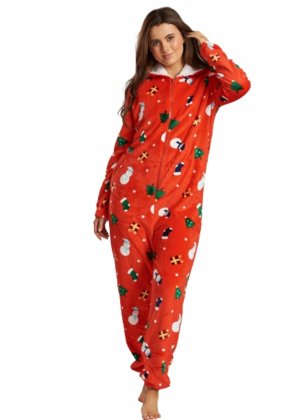 Lounge kombinezon onesie świąteczny czerwony L