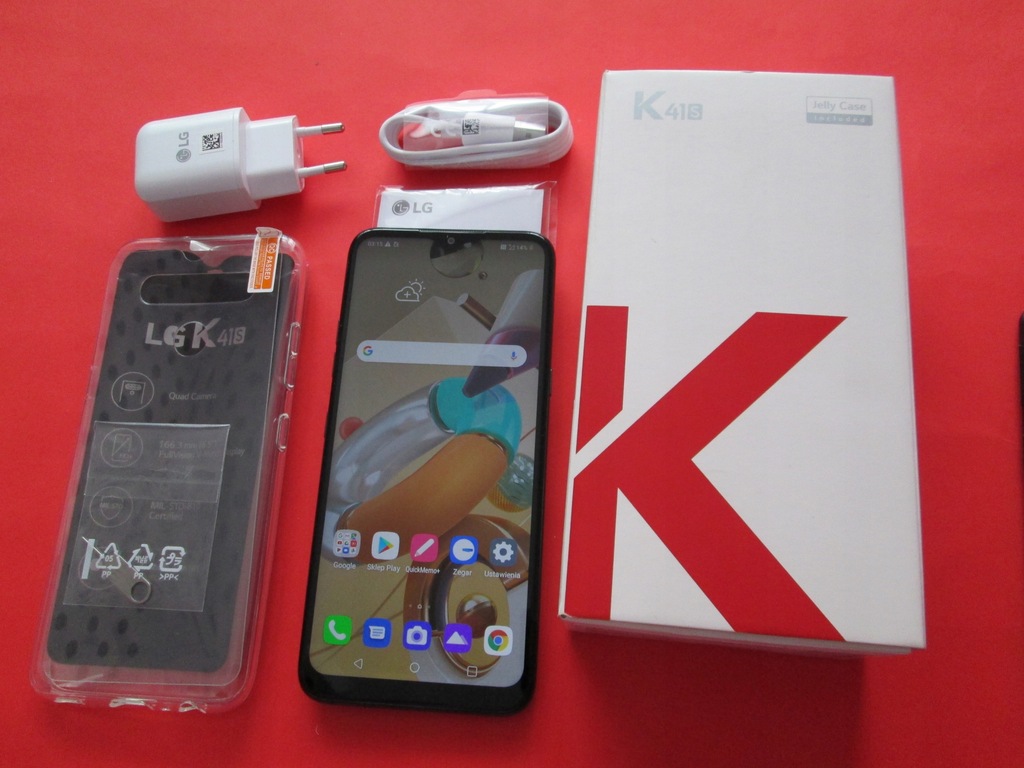 Srebny LG K41S-3/64GB IGIEŁKA stan-zestaw- WARTO!