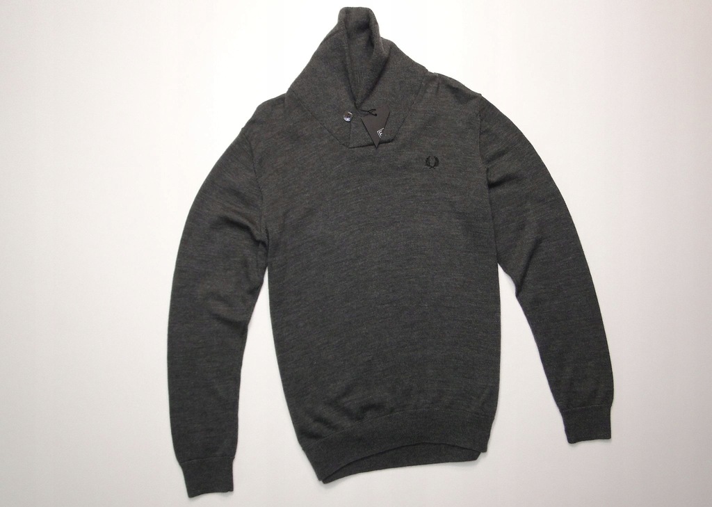 Sweter FRED PERRY Shawl Merino Wool Welniany / M