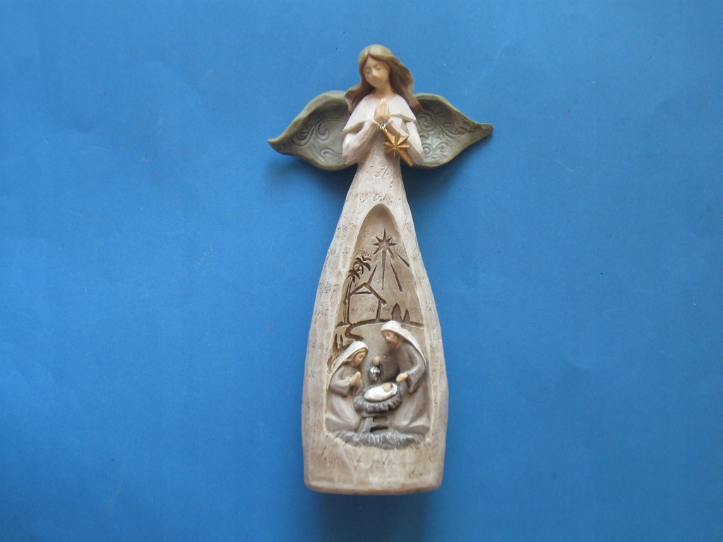 Figurka Anioł i Święta Rodzina z żywicy 24 cm + PUDEŁKO JB 41
