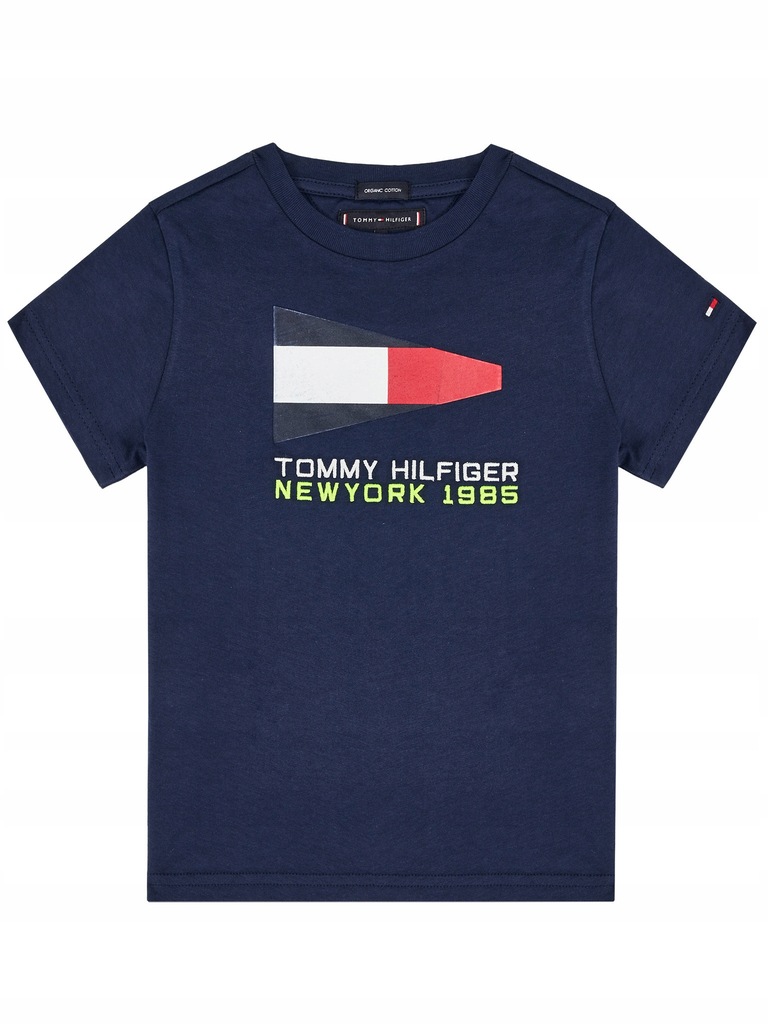 TOMMY HILFIGER T-SHIRT GRANATOWY Z LOGO__176