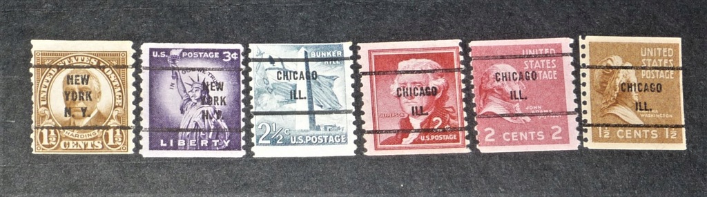 USA precancels COIL STAMPS