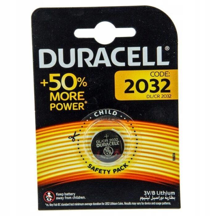 Bateria Duracell 3V/B 2032