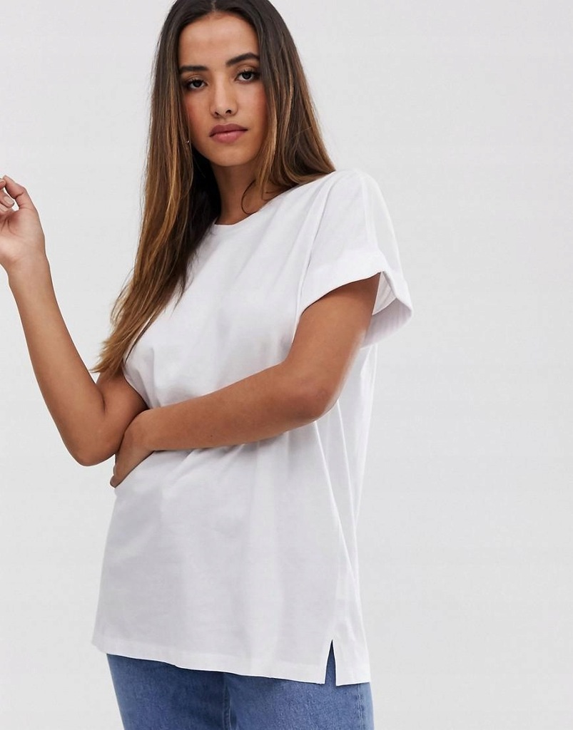 ASOS__XDI BIAŁY T-SHIRT DAMSKI OVERSIZE__XS