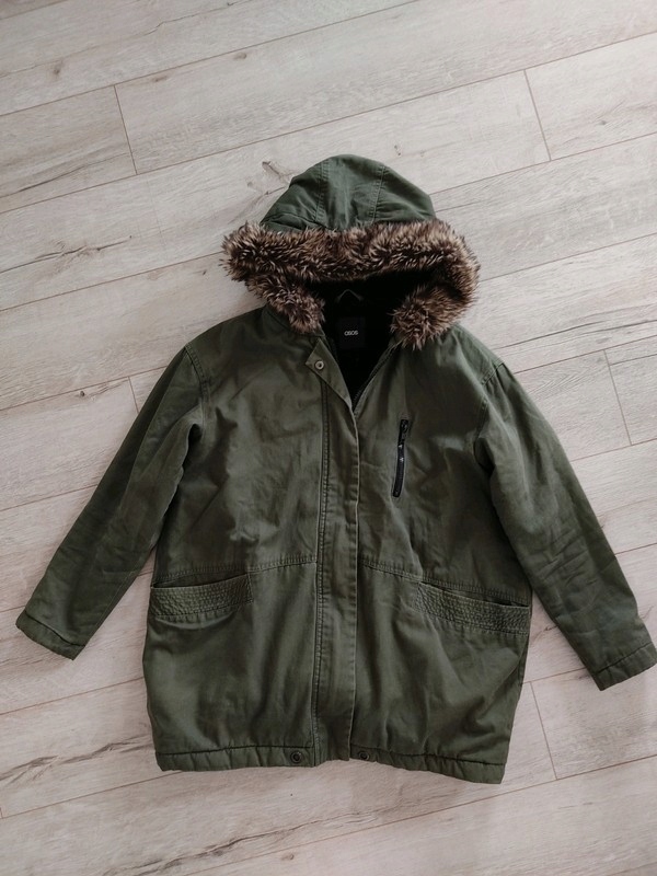 kurtka miś futerko parka Asos alaska khaki design