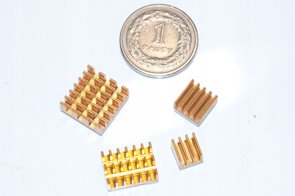 Radiatory Raspberry Pi4 (RPI4) - zestaw 4szt GOLD