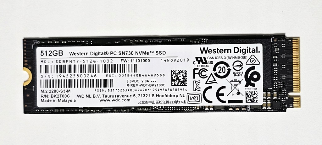 Dysk SSD 512MB NVMe Gen3 m.2 Western Digital SN730