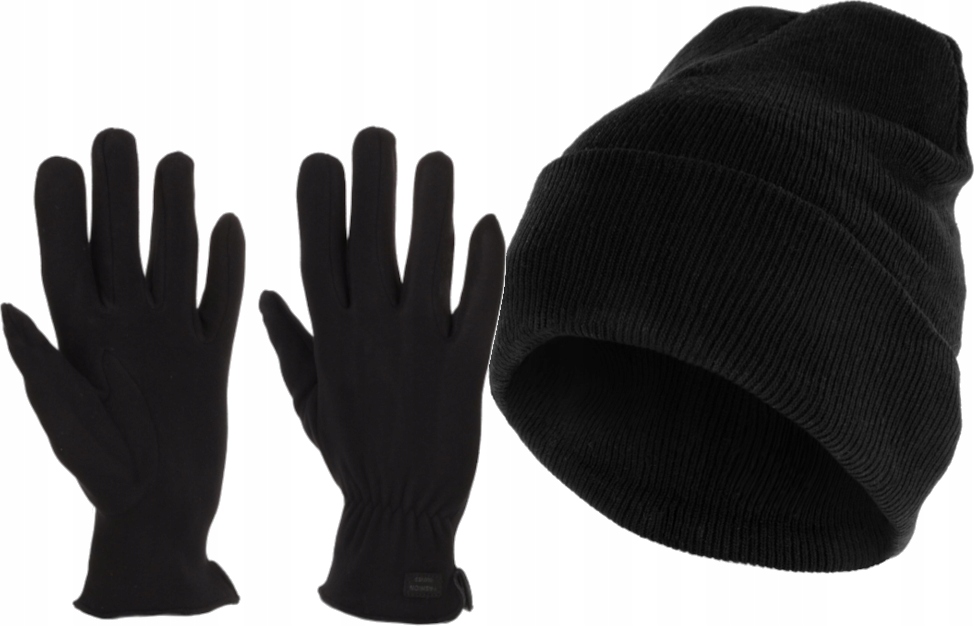 Komplet męski czapka + rękawiczki Moraj DCM250 + RRM1000 czarny