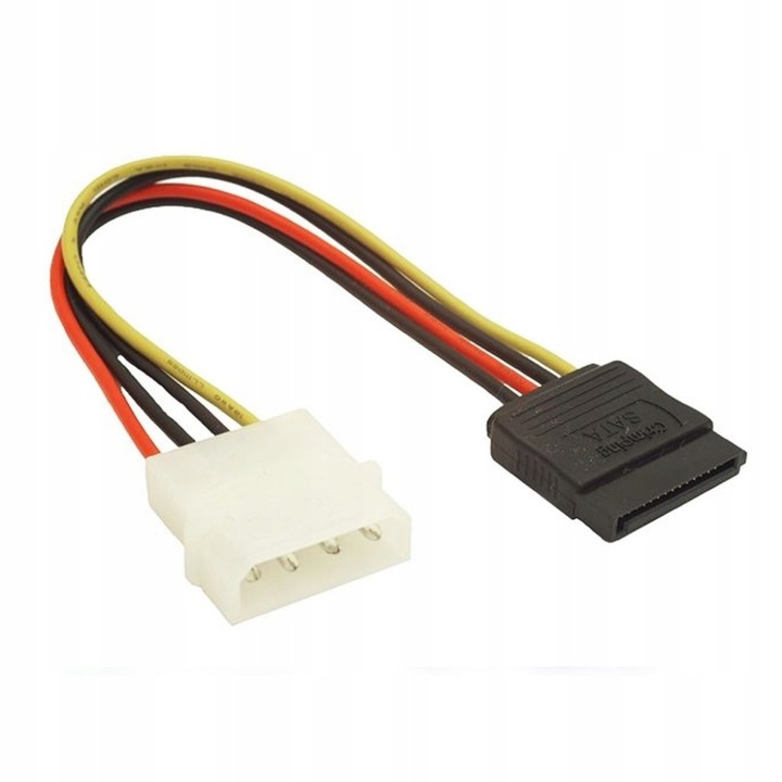 Kabel zasilający Molex 4-pin M - SATA F 15 cm