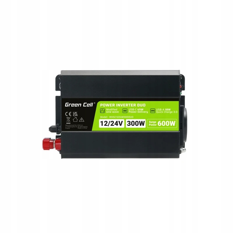 GREEN CELL PRZETWORNICA DUO INVGC1224M300DUO 12/24V-230V 300W/600W