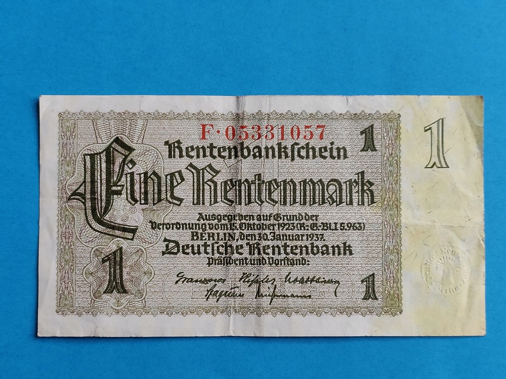 1 Rentenmark 1937 rok