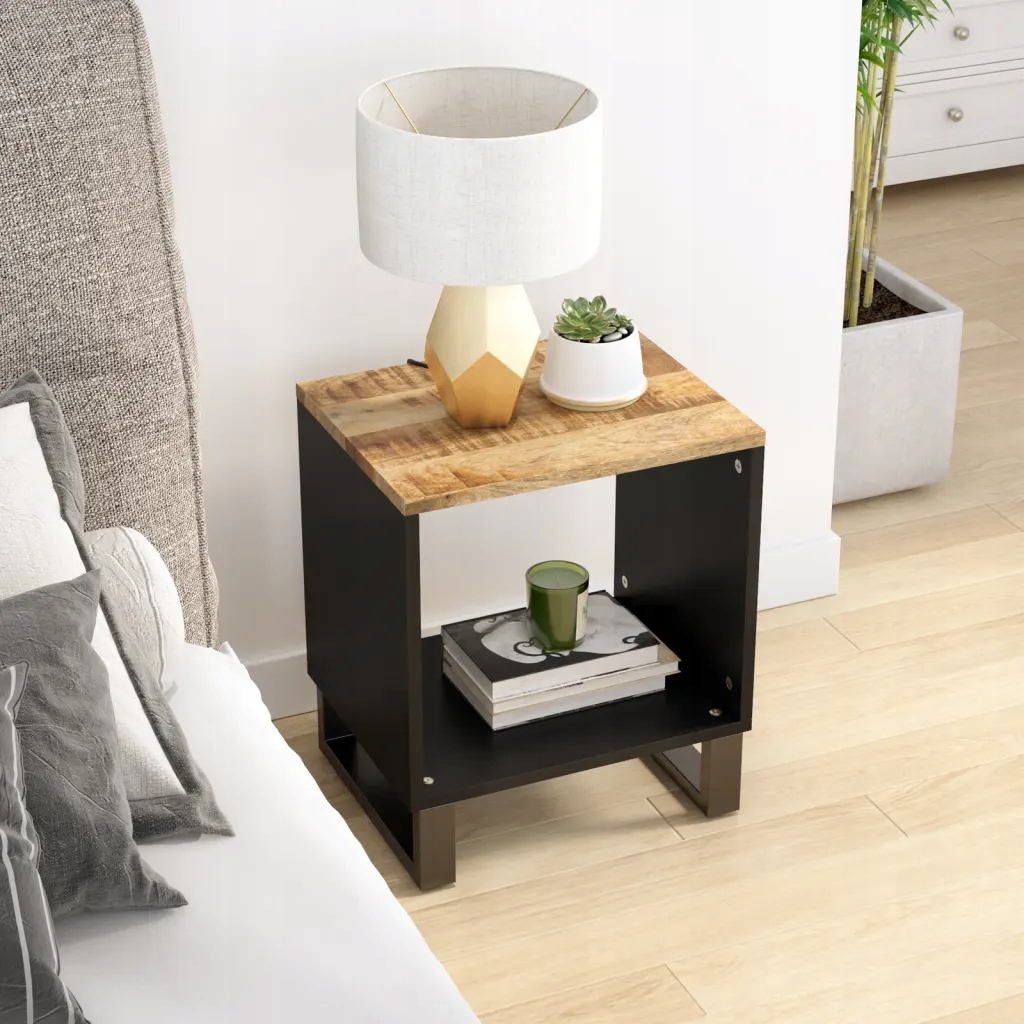 Stolik kawowy 40x31x46 cm drewno i materiał drewnopochodny