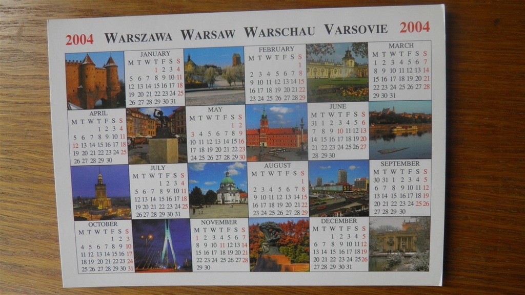WARSZAWA - WIDOKI, KALENDARZYK 2004