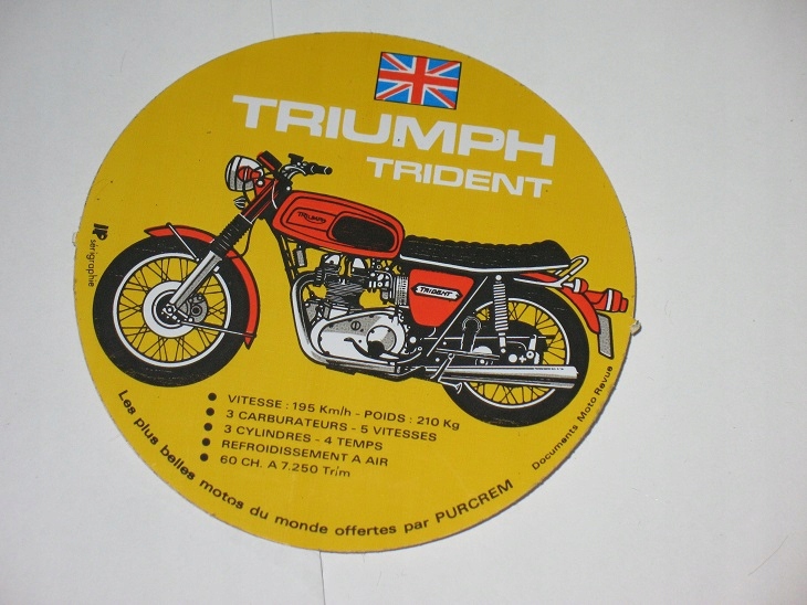 TRIUMPH TRIDENT MOTOCYKL naklejka z PRL