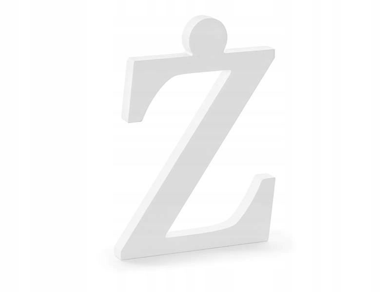 Biała drewniana literka "Ż" 16,5 x 23 cm