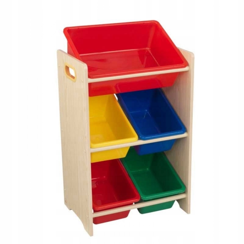 KidKraft Drewniany organizer 5 plastikowych pojemn