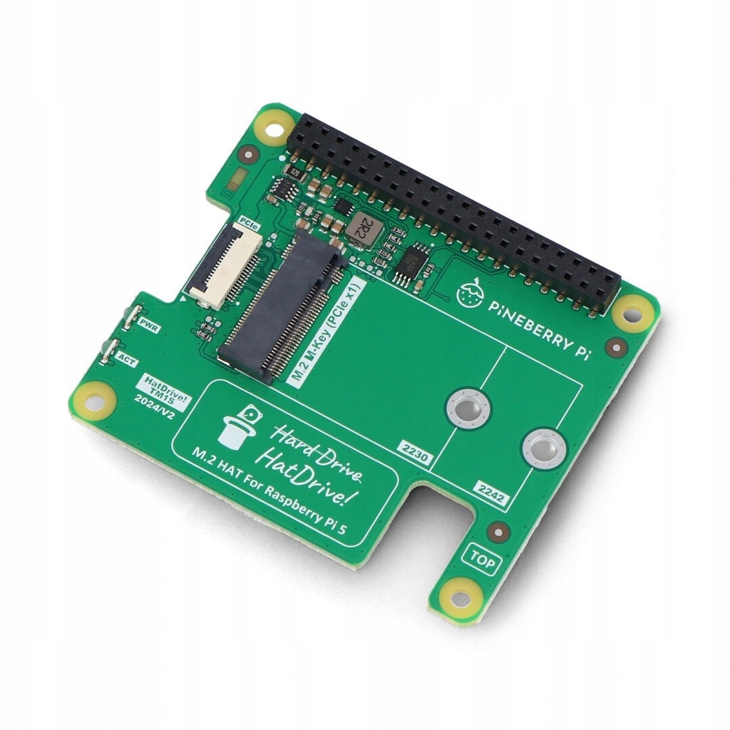 Pineberry Pi HatDrive! Top - adapter NVMe 2230, 2242 do Raspberry Pi 5
