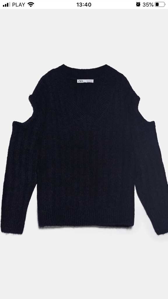 Nowy Oryginalny swetr granatowy Zara 36 metki