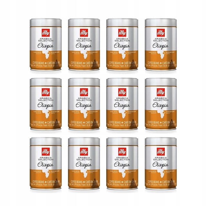 12x Kawa ziarnista ILLY MONOARABICA ETIOPIA 250g