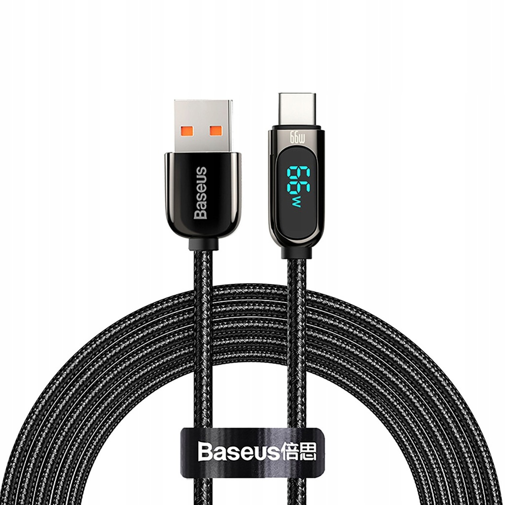 Kabel przewód Display Fast Charging Data USB-A - USB-C 66W 1m - czarny | 69