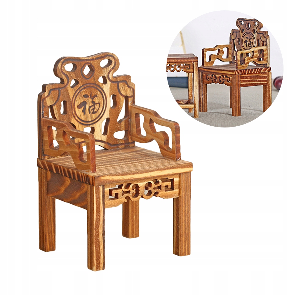 Chiński styl Mini Dom Krzesło Miniaturowe meble Dr
