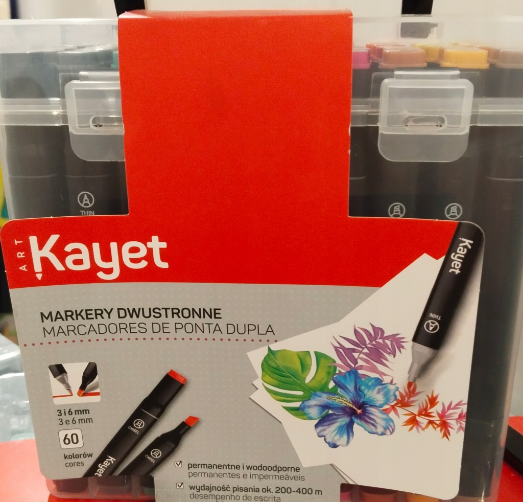 MARKERY DWUSTRONNE KAYET 60 KOLORÓW