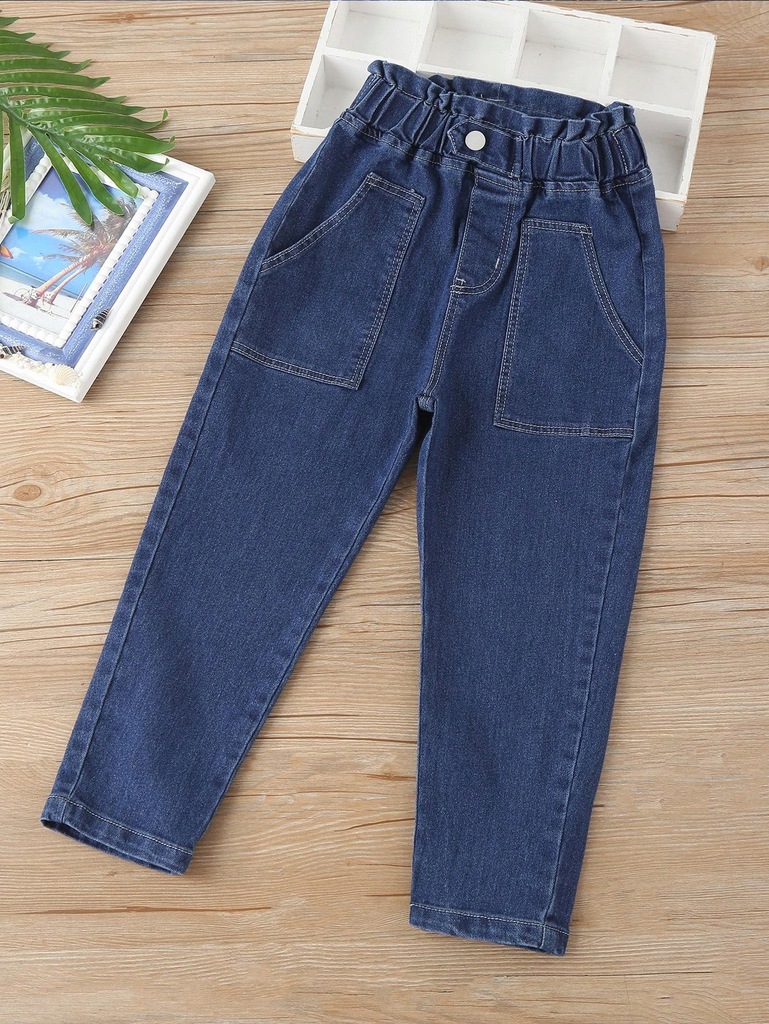 SHEIN _S1H 7OA SPODNIE JEANSOWE Z GUMKĄ _/ 150