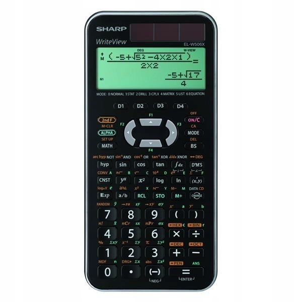 Sharp Kalkulator EL-W506XSLC, czarno-srebrna, nawu