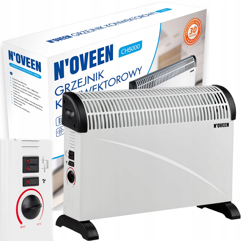GRZEJNIK ELEKTRYCZNY Z TERMOSTATEM FARELKA 2000W Z NAWIEWEM +3 POZIOMY MOCY
