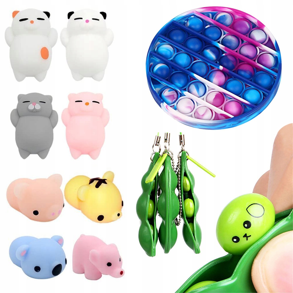 Zestaw PUSH BUBBLE Pop It MOCHI SQUISHY Toy BEAN