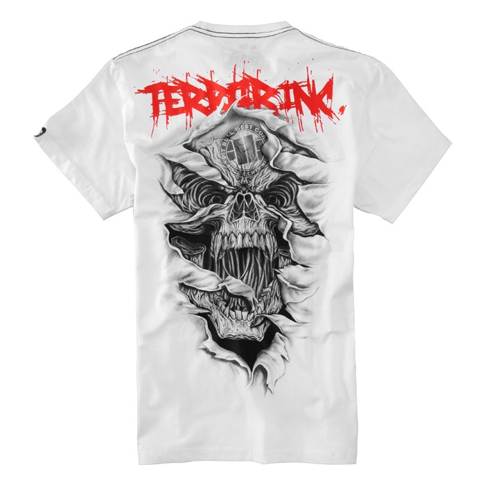 T-shirt PIT BULL Terror Skull roz XXL 2X WHITE