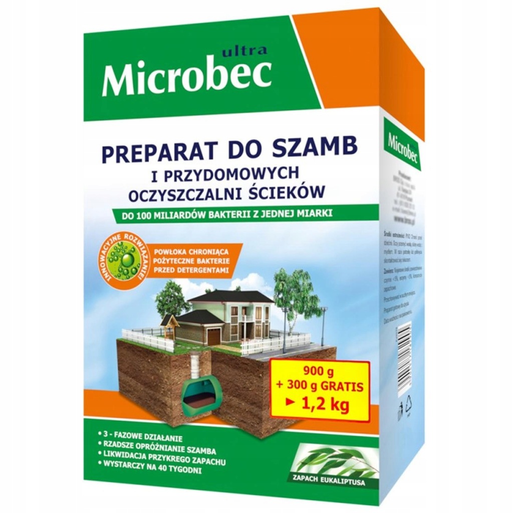 Preparat do szamb Microbec Ultra 900+300g eukali.