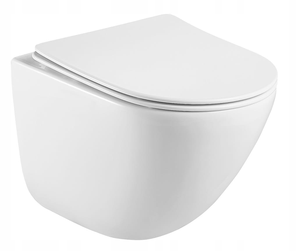 MISKA WC WISZĄCA RIMLESS bezrantowa bezkołnieżowa + DESKA WOLNOOPADAJĄCA