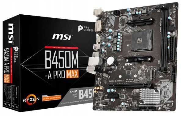 Купить Материнская плата MSI B450M-A PRO MAX AM4 M.2 DDR4 mATX: отзывы, фото, характеристики в интерне-магазине Aredi.ru