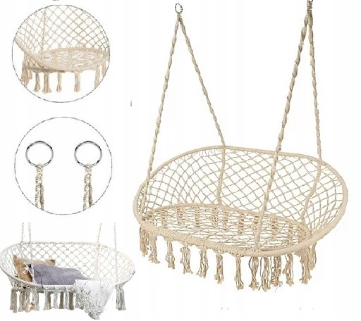 HAMAK BOHO HUŚTAWKA SOFA WISZĄCA 2 OSOBOWA GNIAZDO