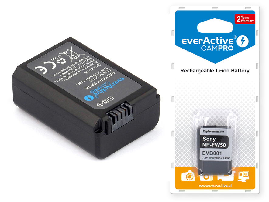 BATERIA EVERACTIVE NP-FW50 Sony Nex A6300 A6000