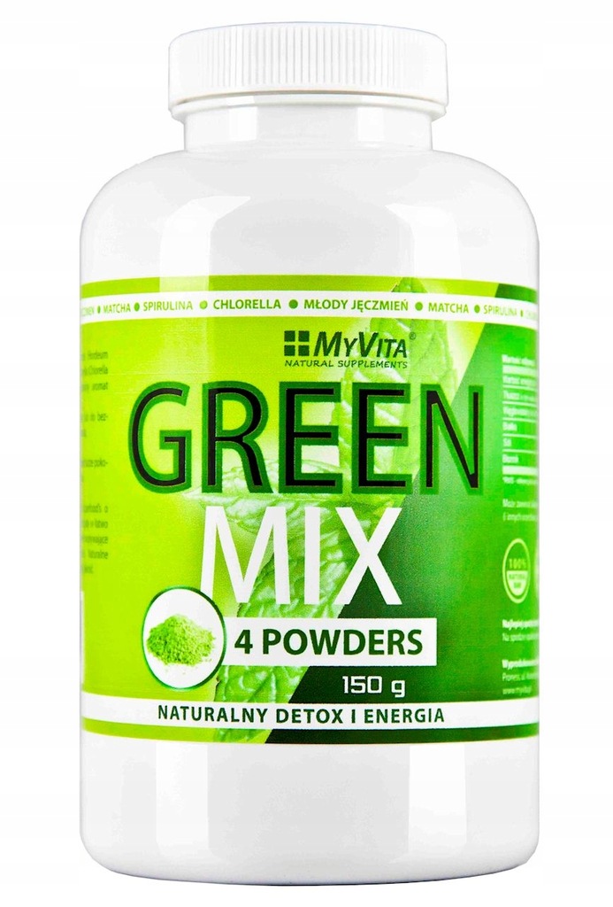 MyVita Green MIX 150g - chlorella, spirulina, jęczmień, matcha ___________