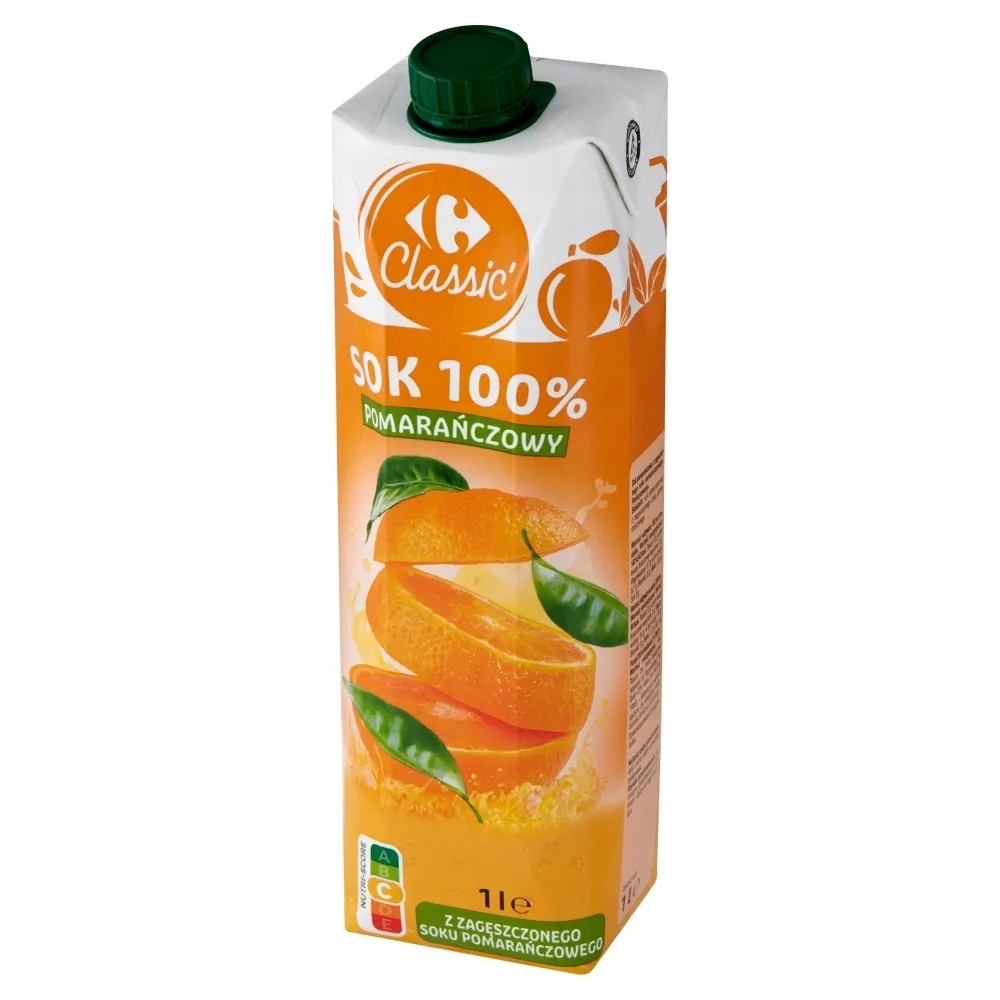 Carrefour Classic Sok 100% pomarańczowy 1 l