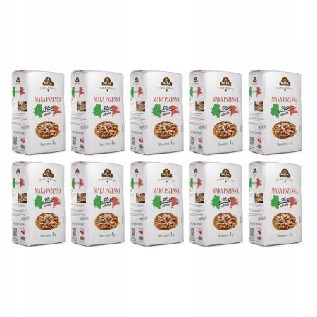 Pzz Mąka pszenna na pizzę włoską Typ 00 Zestaw 10 x 1 kg