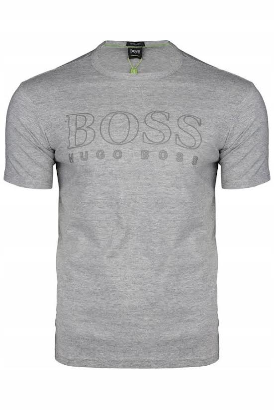 HUGO BOSS T-SHIRT KOSZULKA LOGO SZARA L