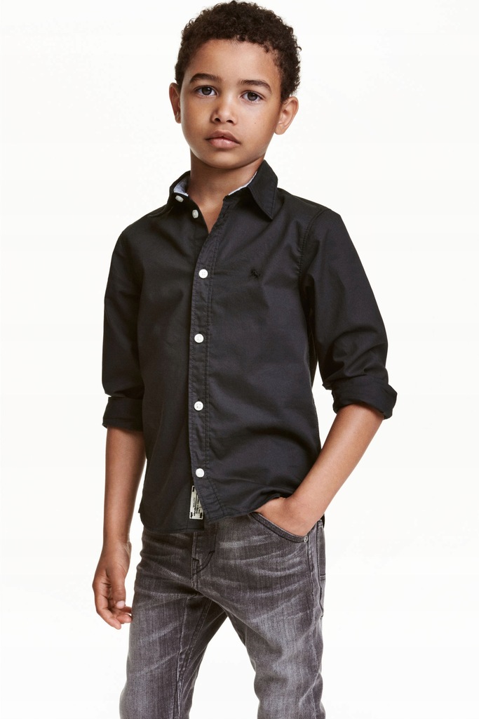 H&M koszula czarna klasyczna basic r 134