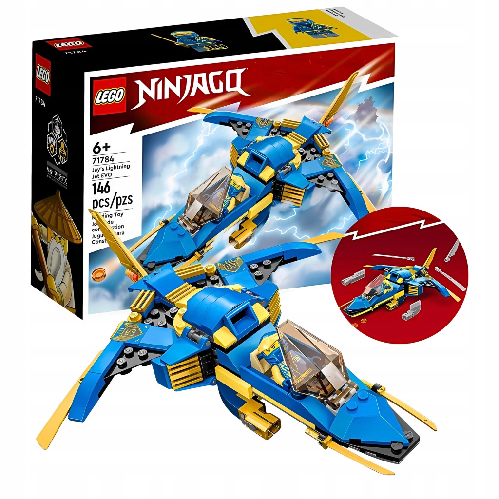 LEGO NINJAGO 71784 NIEBIESKI NINJA ODRZUTOWIEC JAY EVO PREZENT DLA DZIECKA