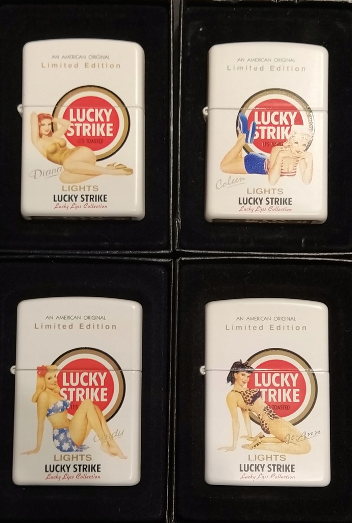 ZIPPO Lucky Strike Pin Up Girls Limited SET 4 szt.