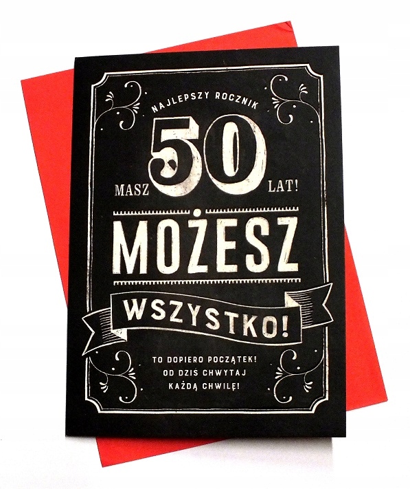 KARTKA 50 urodziny 50 lat życzenia 50-tka - 7686336646 ...
